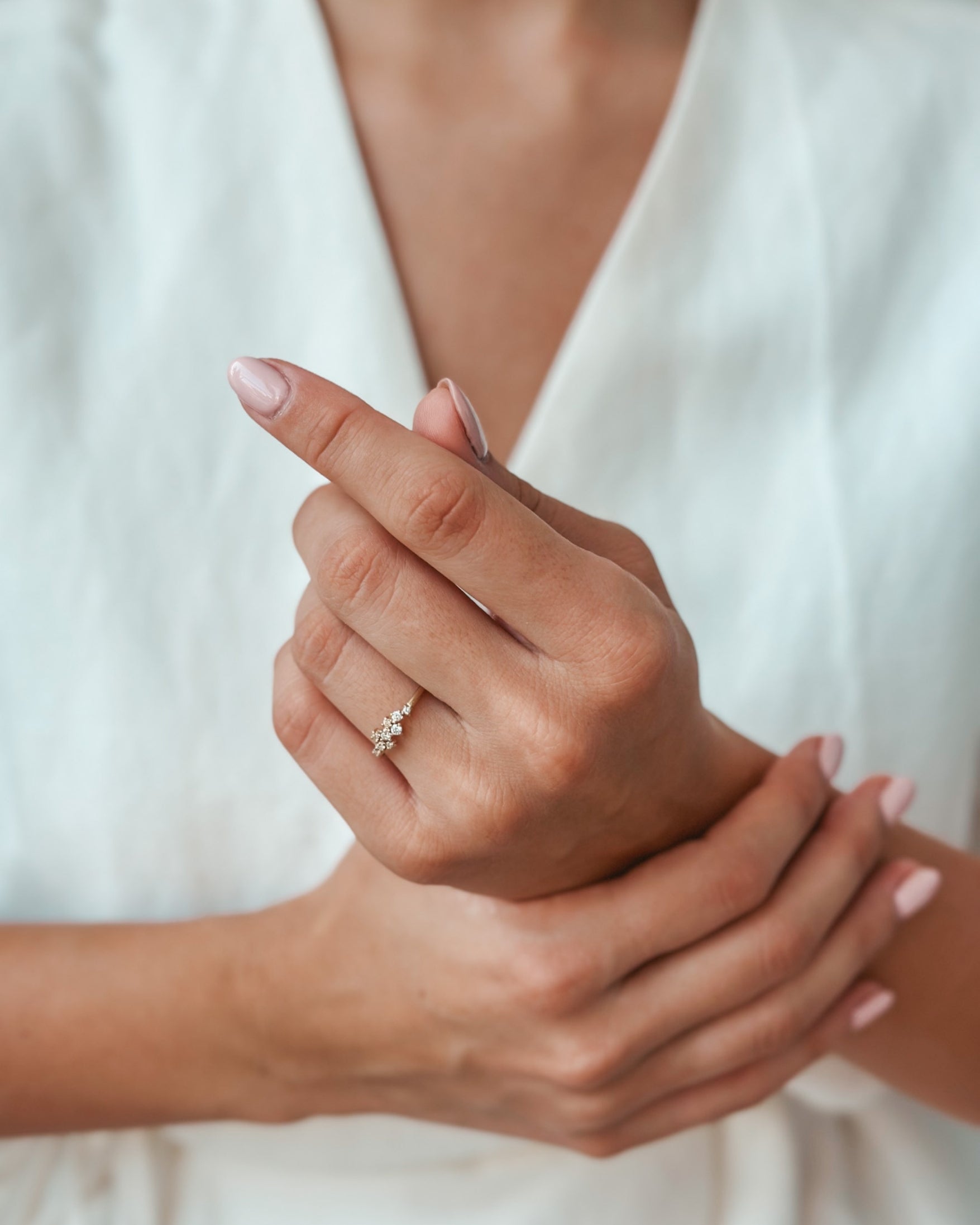 Pierścionek z żółtego złota Selene – Diamenty - Indira