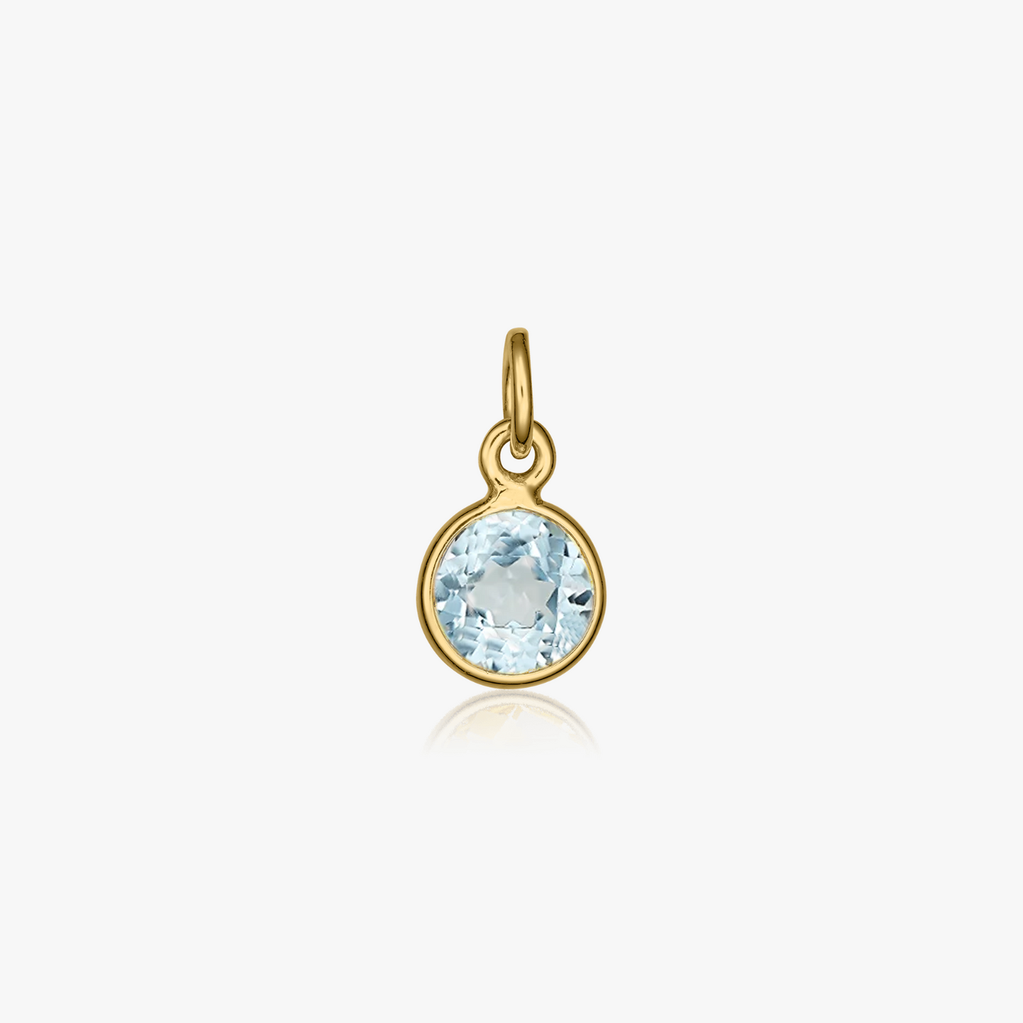 Srebrny wisiorek Birthstone Golden April - Niebieski Topaz - Indira
