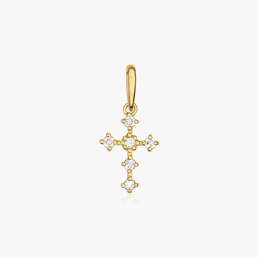 Złoty wisiorek Brilliant Cross - Diamenty - Indira