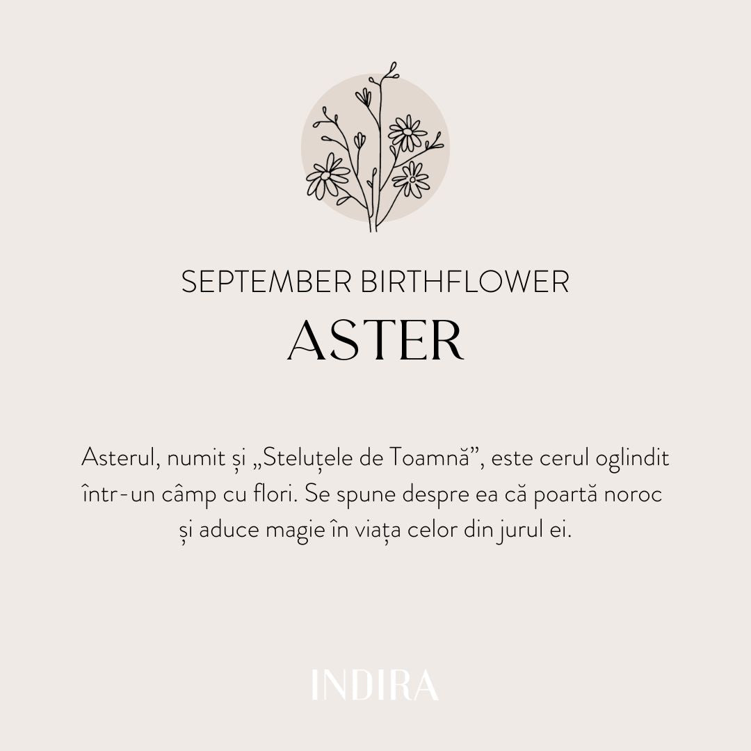 Bransoletka sznurkowa dla dzieci z złota Birth Flower - Wrzesień Aster - Indira