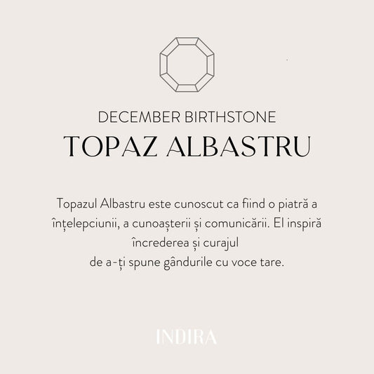 Pandantiv din argint Birthstone Golden April - Topaz Albastru - Indira