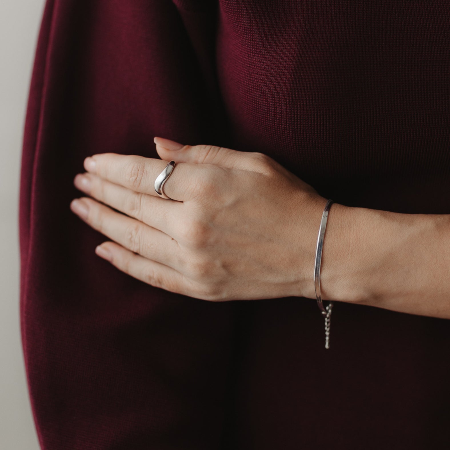 Pierścionek srebrny Shaped - Regulowany - Indira