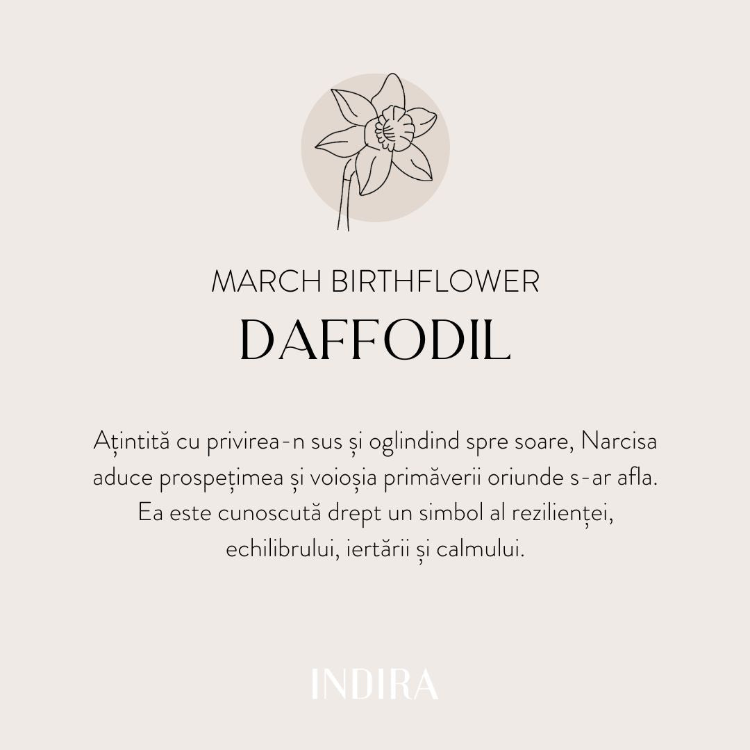 Złota bransoletka sznurkowa dla dzieci Birth Flower - March Daffodil - Indira
