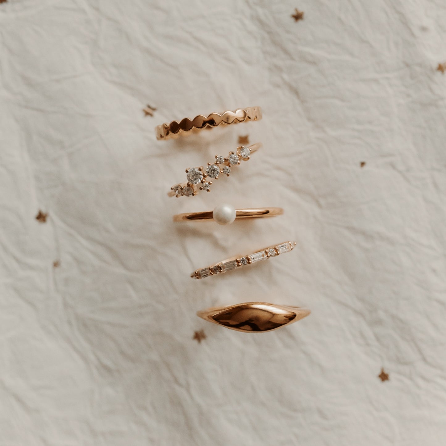 Srebrny pierścionek Golden Galaxy - Cyrkonia - Indira