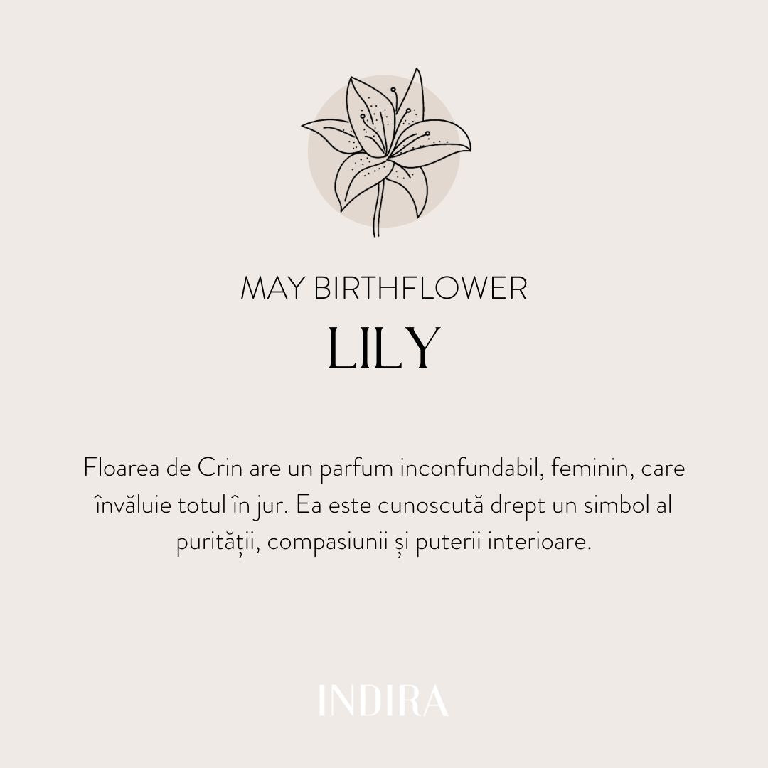 Złota bransoletka sznurek dla dzieci Birth Flower - May Lily - Indira