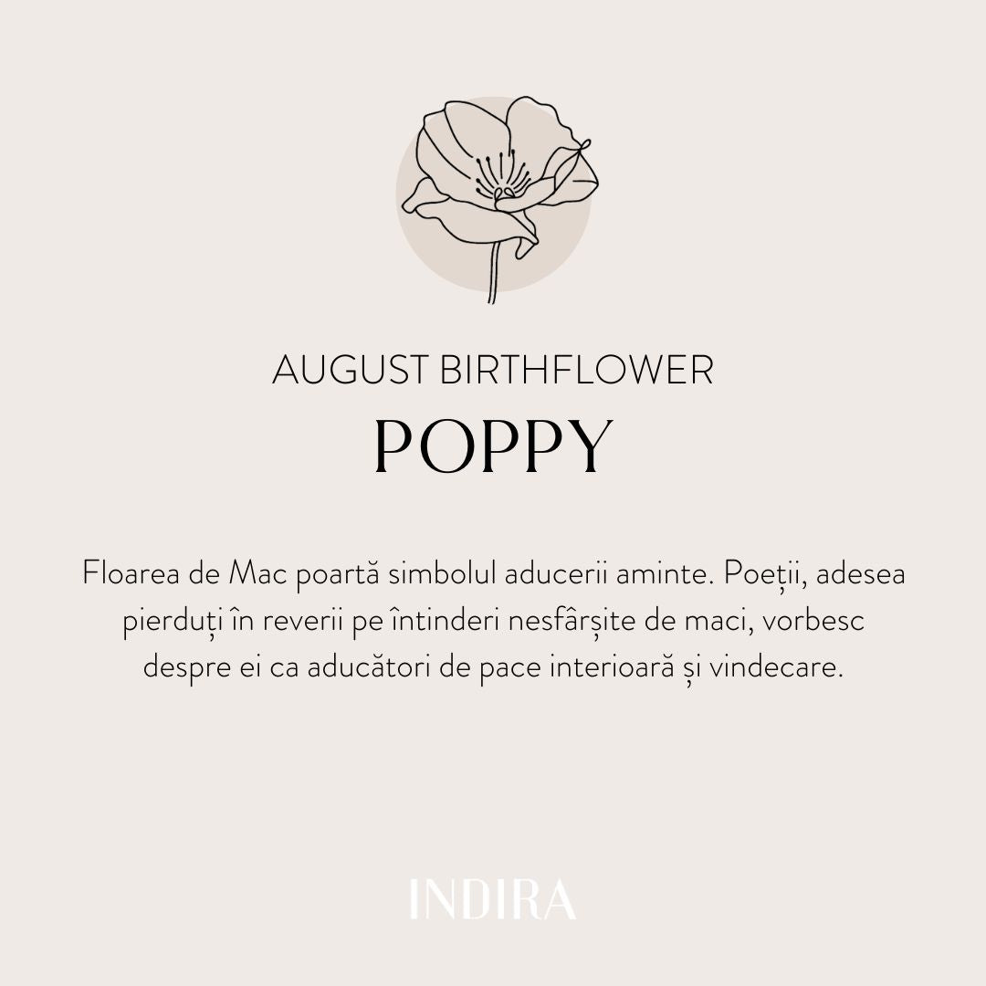 Złota bransoletka ze sznurkiem dla dzieci Birth Flower - Sierpniowy Mak - Indira