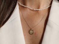 Srebrny Naszyjnik Kwiat Urodzinowy Złoty - Listopadowa Chryzantema