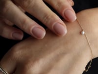 Złota Bransoletka Daphne - Naturalne Perły, Cyrkonia