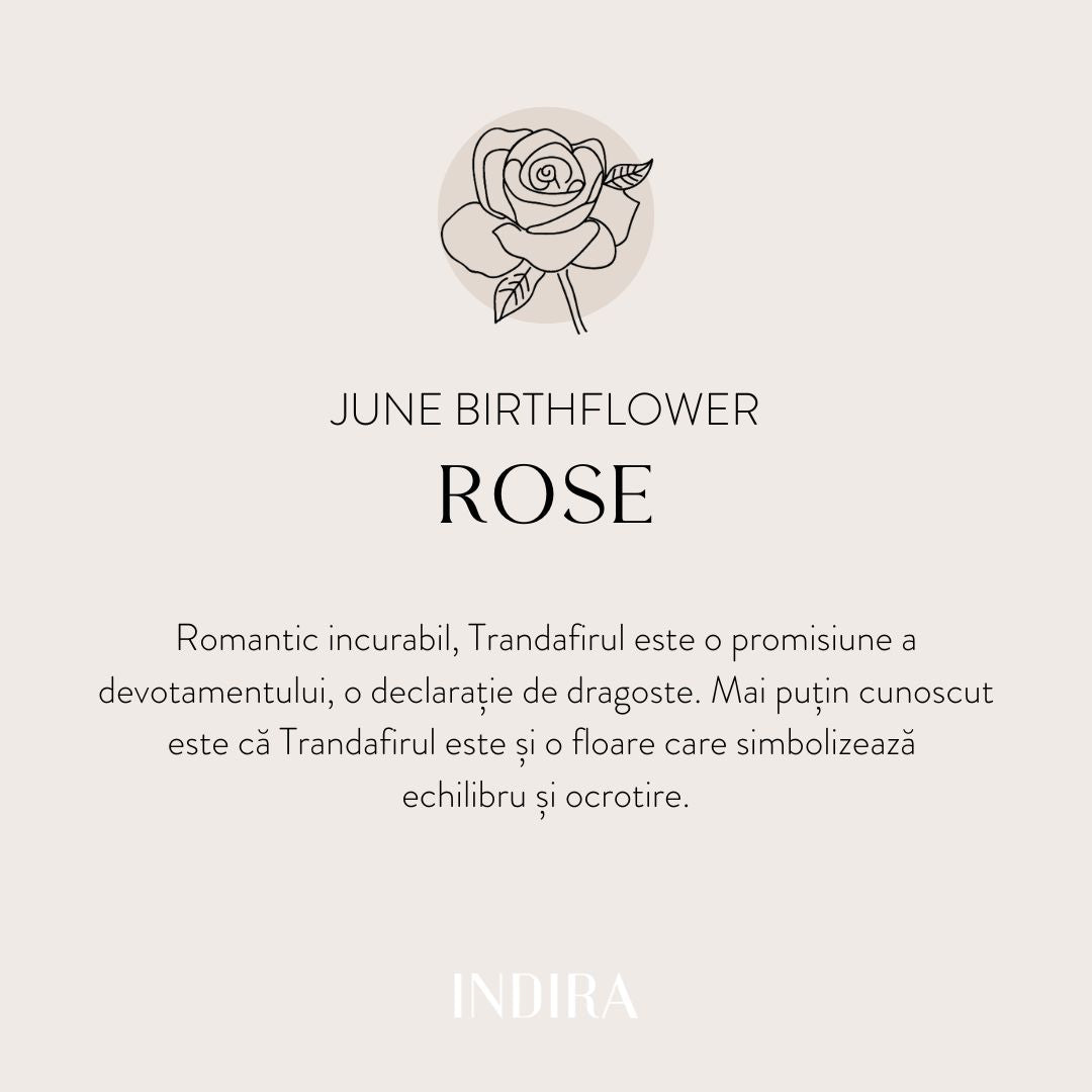 Bransoletka sznurkowa dla dzieci z białego złota Birth Flower - Czerwcowa Róża - Indira