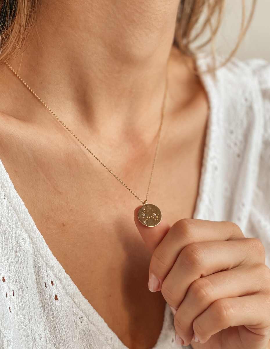 Naszyjnik ze srebra Golden Zodiac - Ryby - Indira