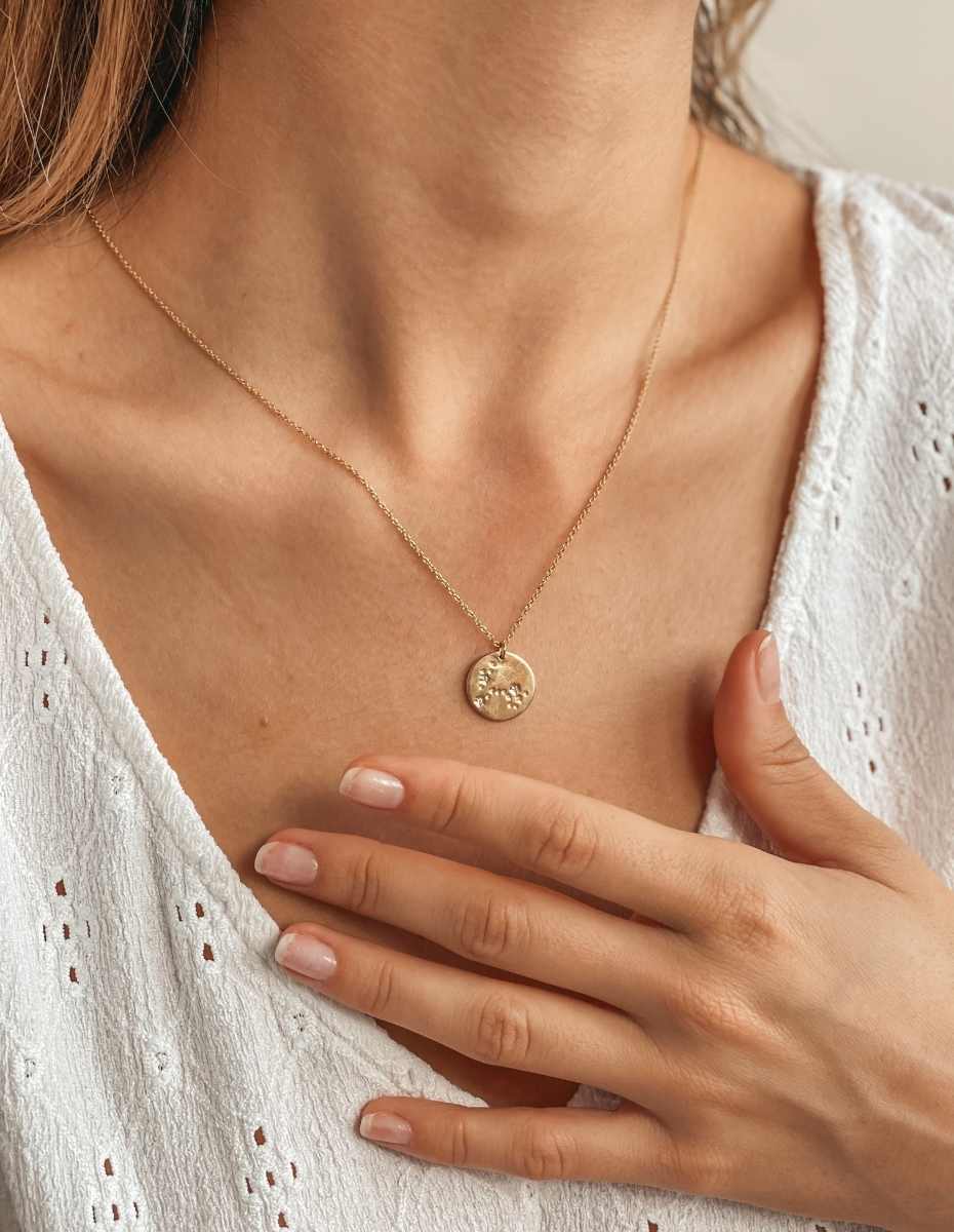 Naszyjnik ze srebra Golden Zodiac - Pisces - Indira