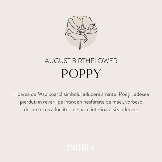 Naszyjnik ze srebra Birth Flower Golden - August Poppy - Indira