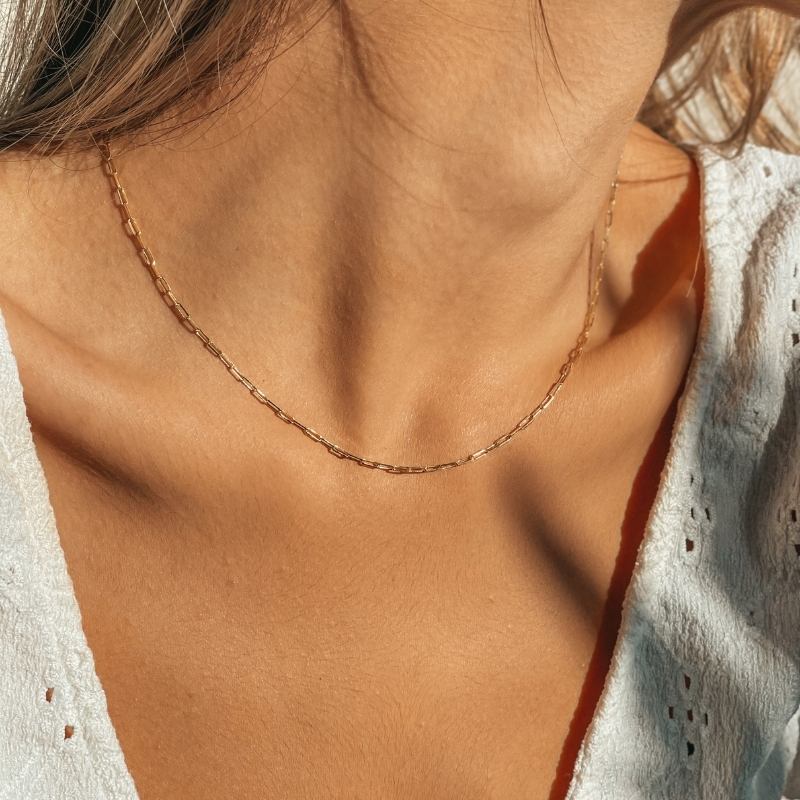 Srebrny naszyjnik choker Golden Paperclip - Indira