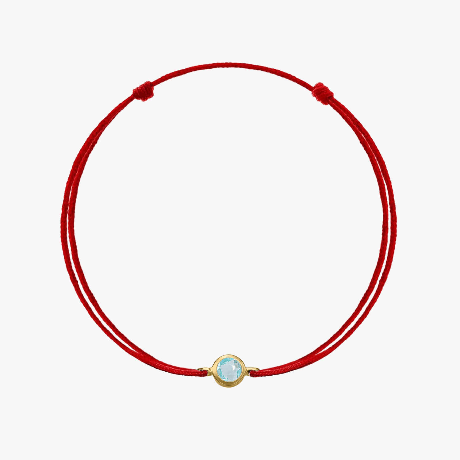 Sznurkowa bransoletka ze srebra Birthstone Golden March - Akwamaryn - Indira