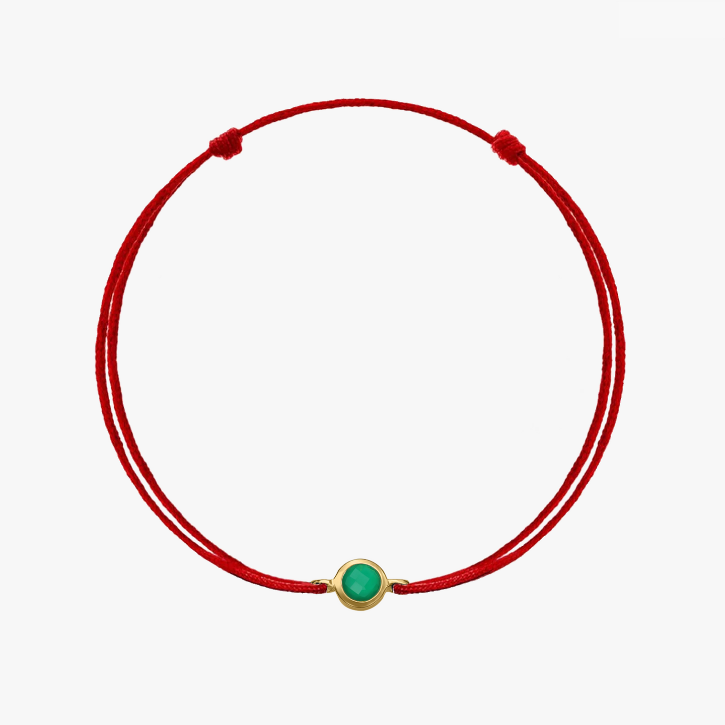 Srebrna bransoletka sznurkowa Birthstone Golden May - Zielony Onyks - Indira