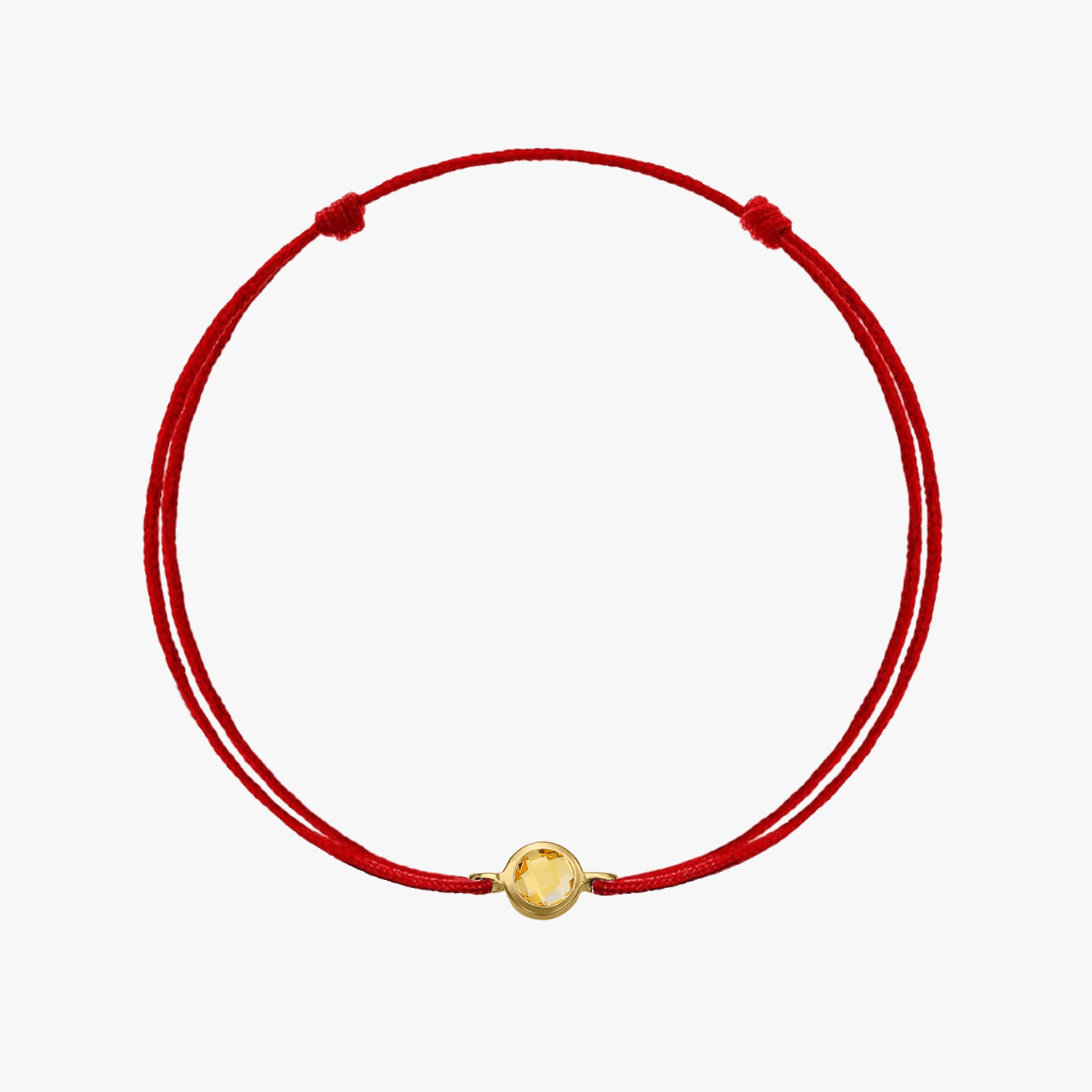 Bransoletka sznurkowa ze srebra Birthstone Golden November - Cytryn - Indira