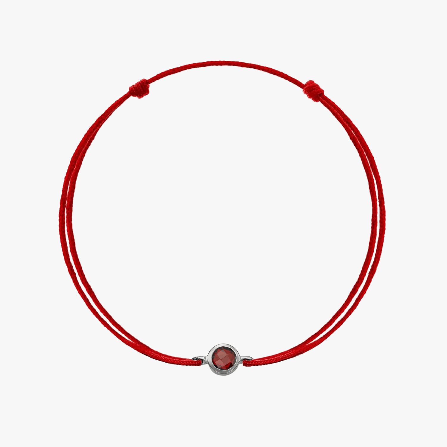 Sznurkowa bransoletka ze srebra Birthstone Silver January - Granat - Indira