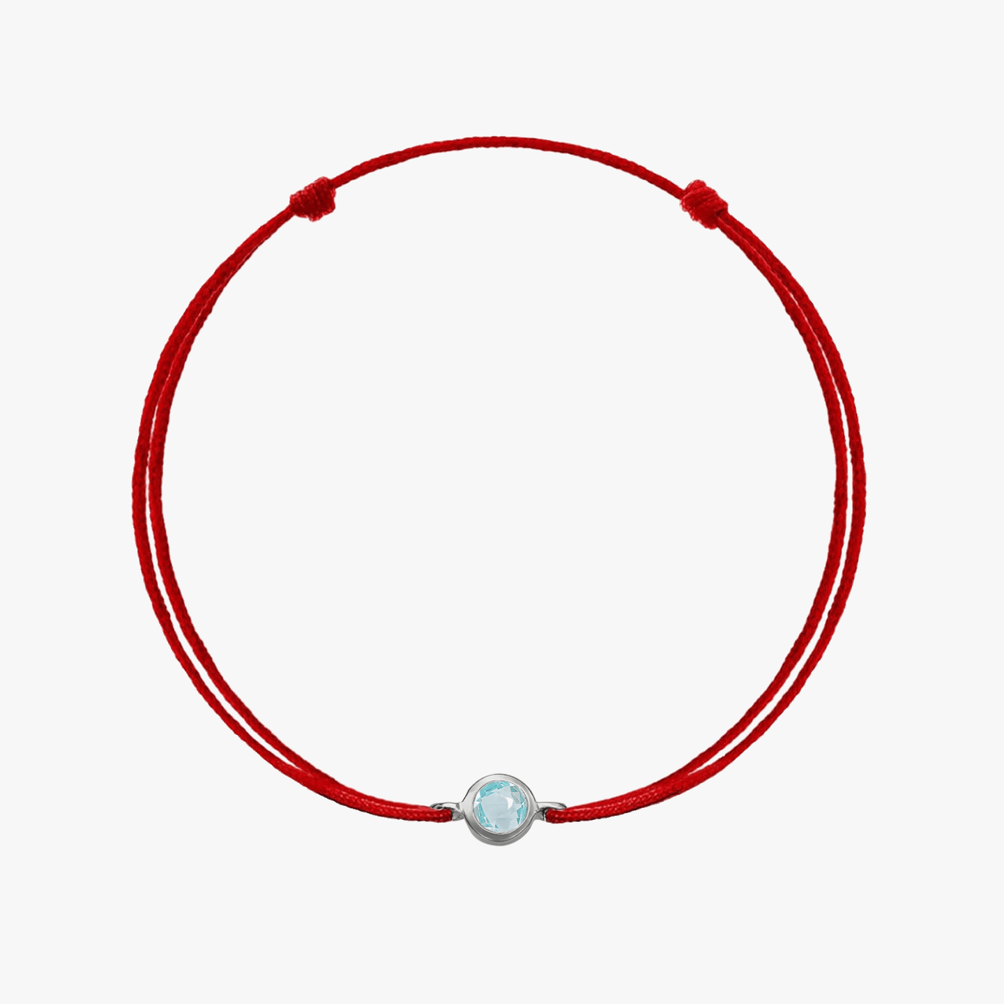 Srebrna bransoletka sznurkowa Birthstone Silver March - Akwamaryn - Indira