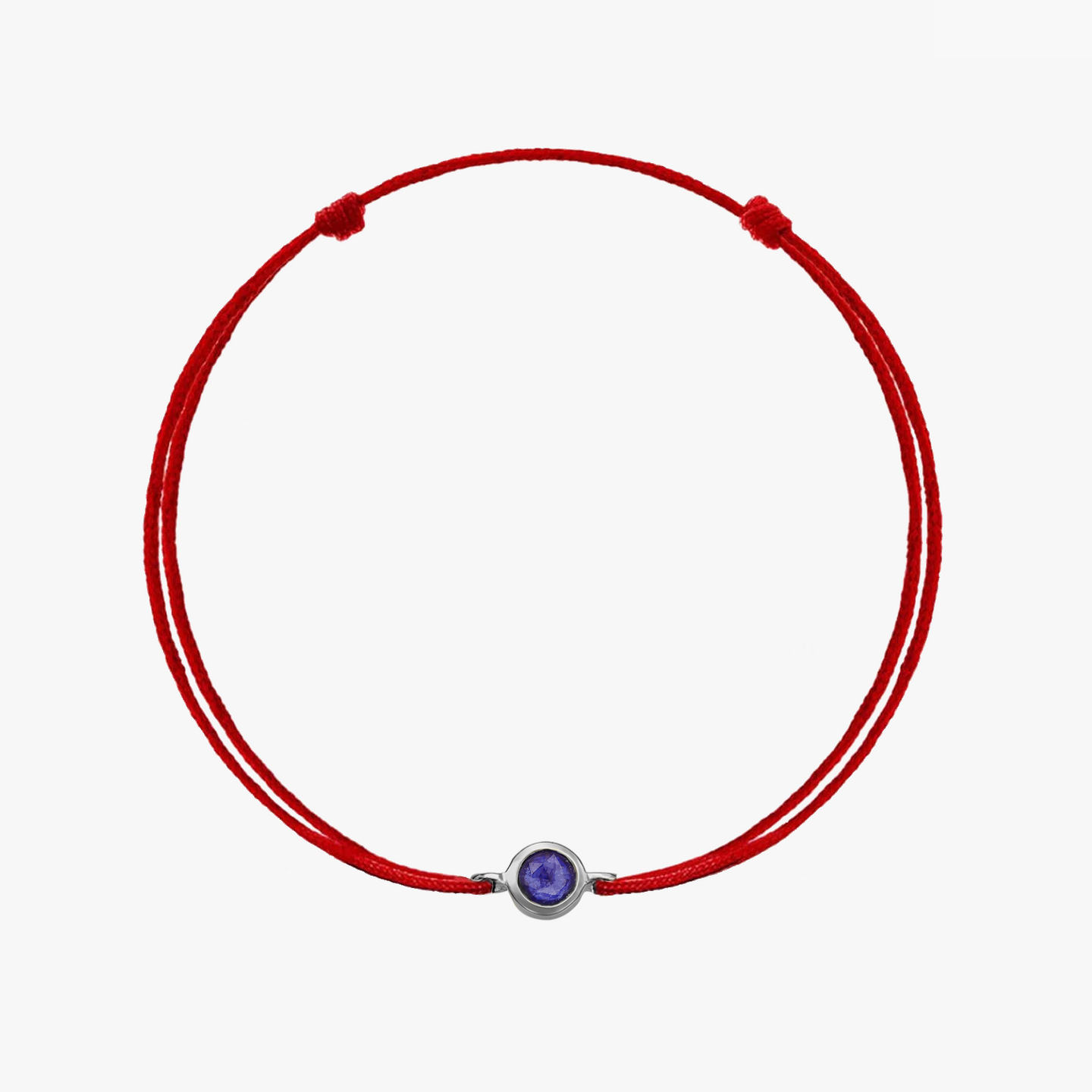 Bransoletka z srebrnego sznurka Birthstone Silver Wrzesień - Szafir - Indira