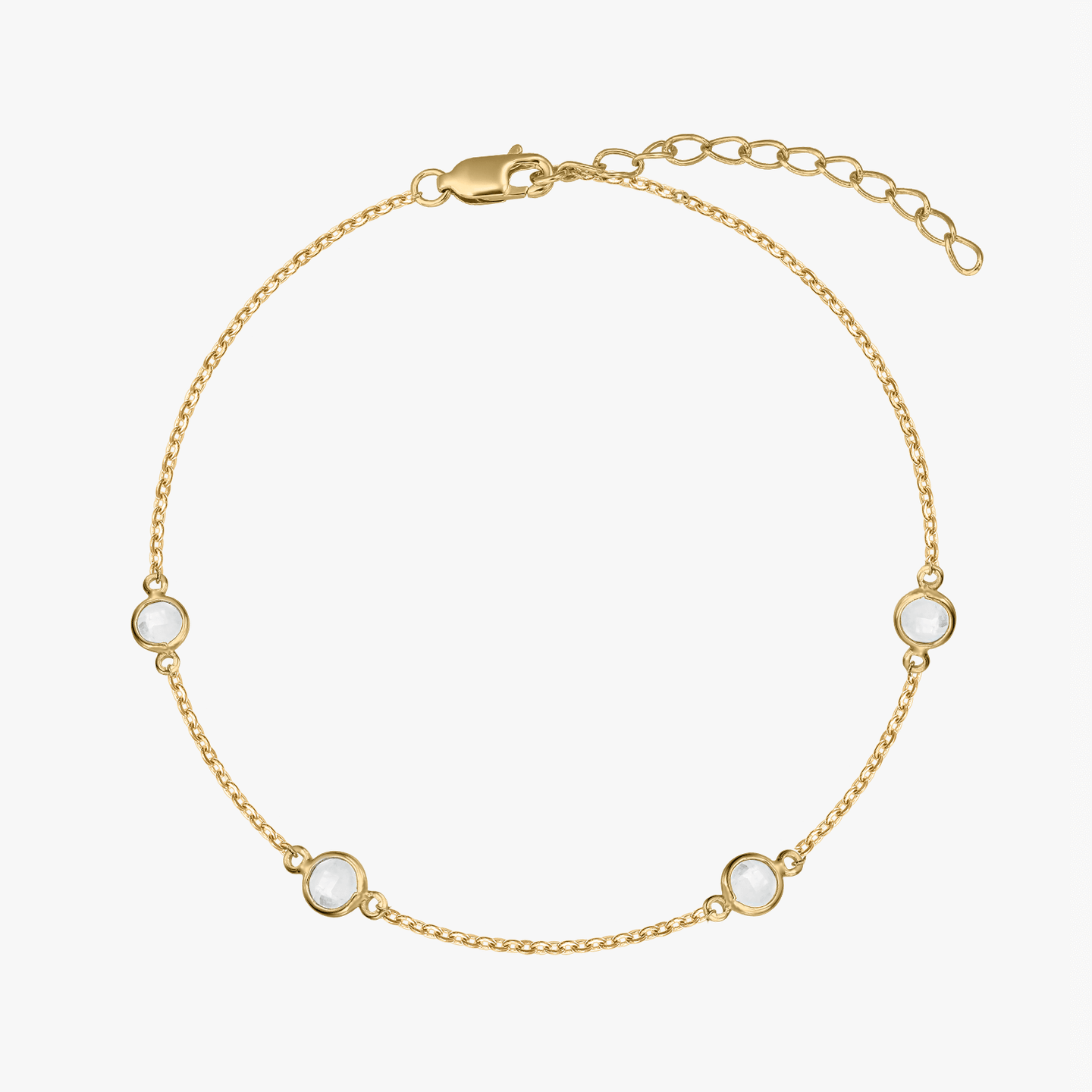 Srebrna bransoletka Birthstone Golden April - Biały Topaz - Indira