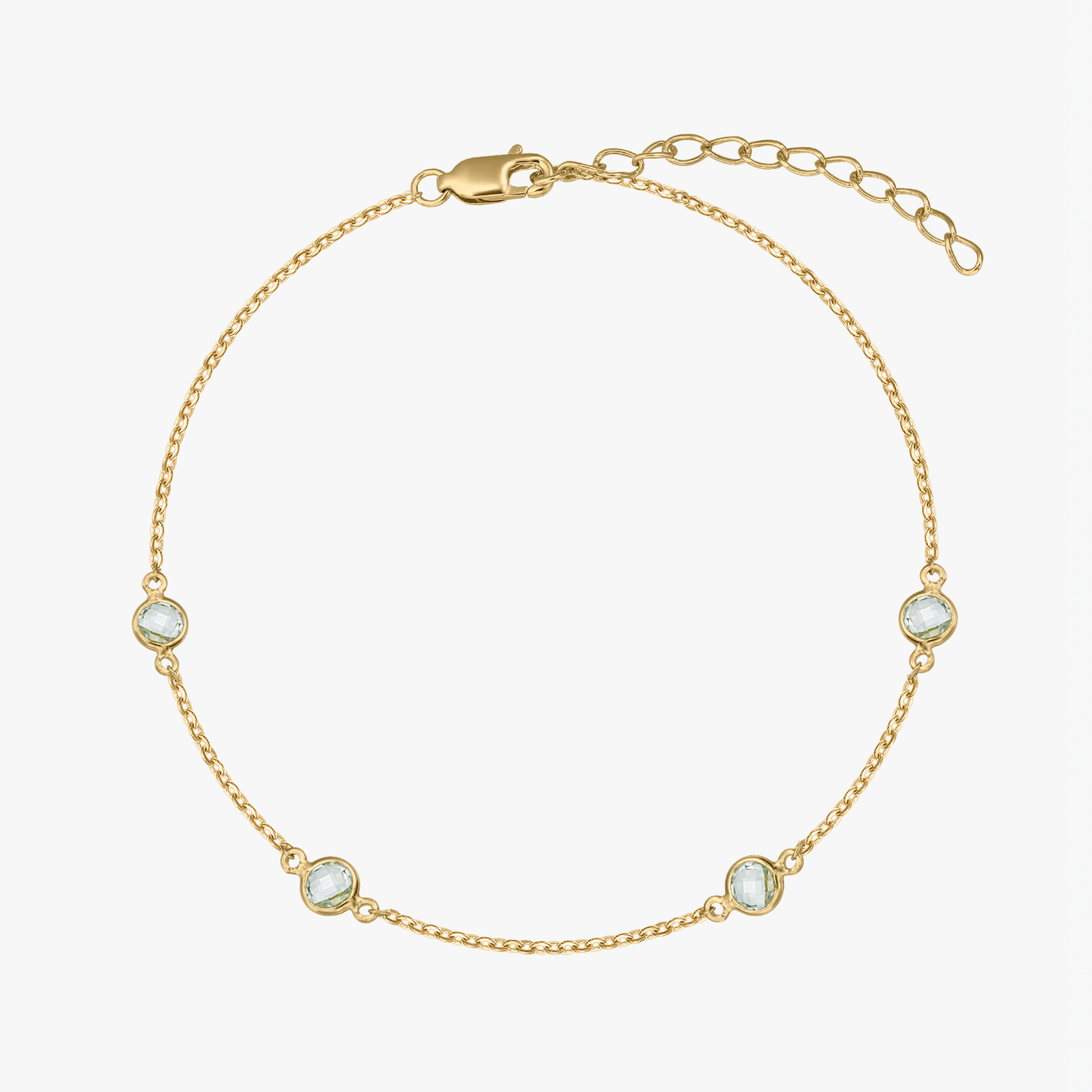 Srebrna bransoletka Birthstone Golden December - Niebieski Topaz - Indira