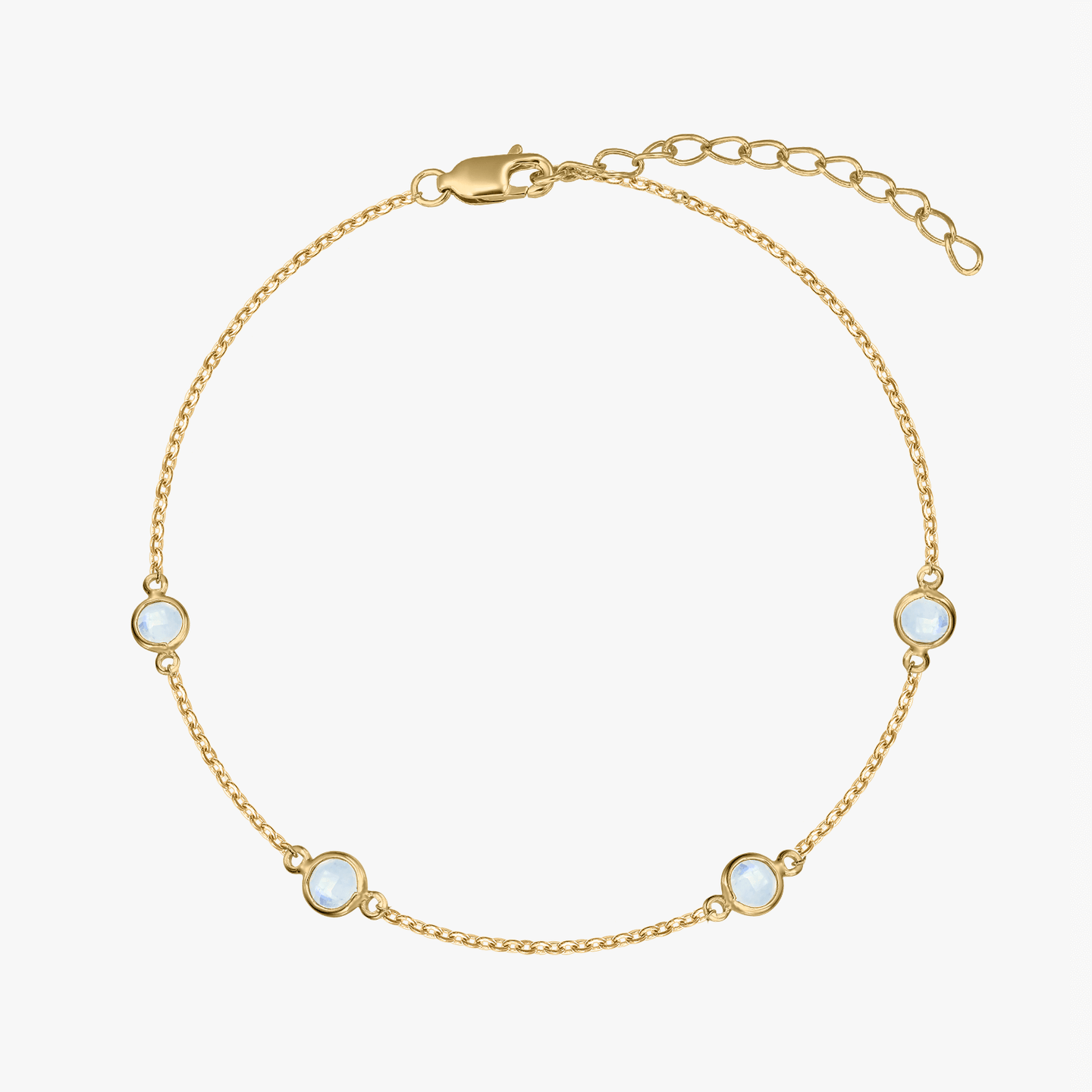 Srebrna bransoletka Birthstone Golden Czerwiec - Kamień księżycowy - Indira