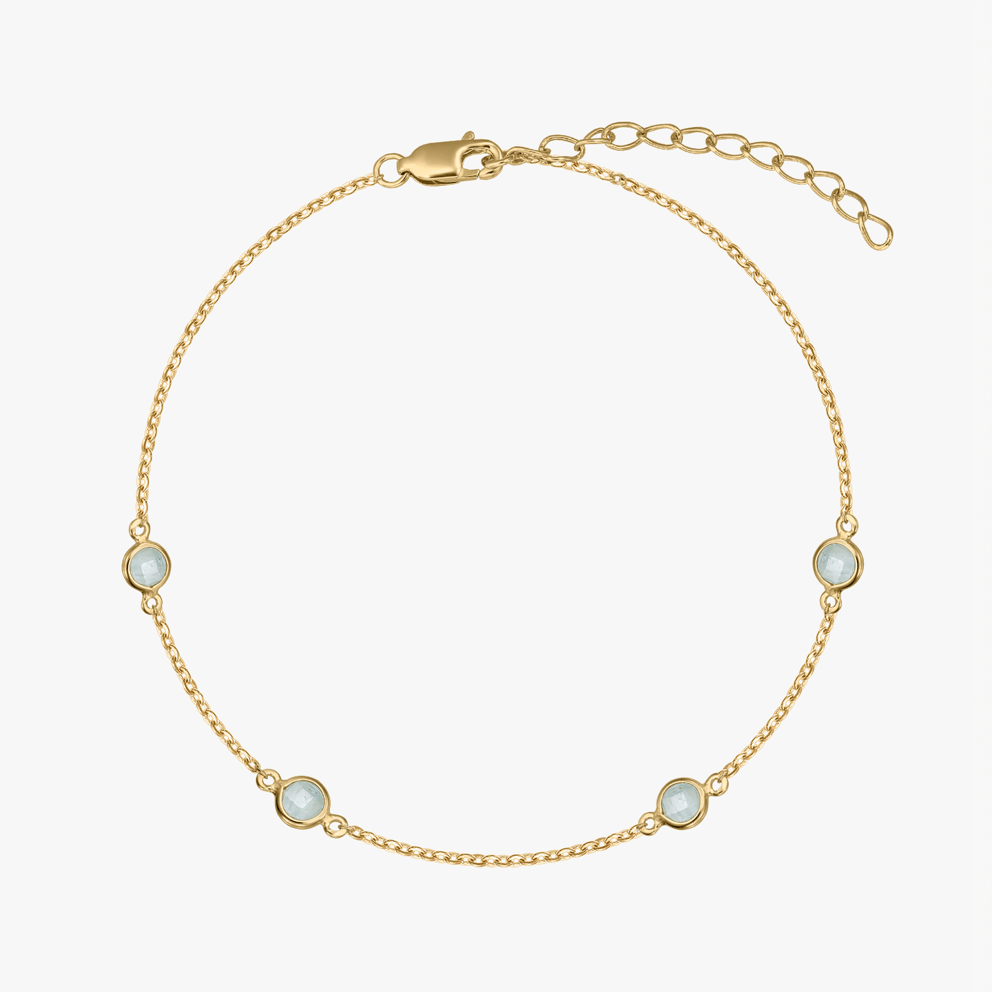 Srebrna bransoletka Birthstone Golden March - Akwamaryn - Indira