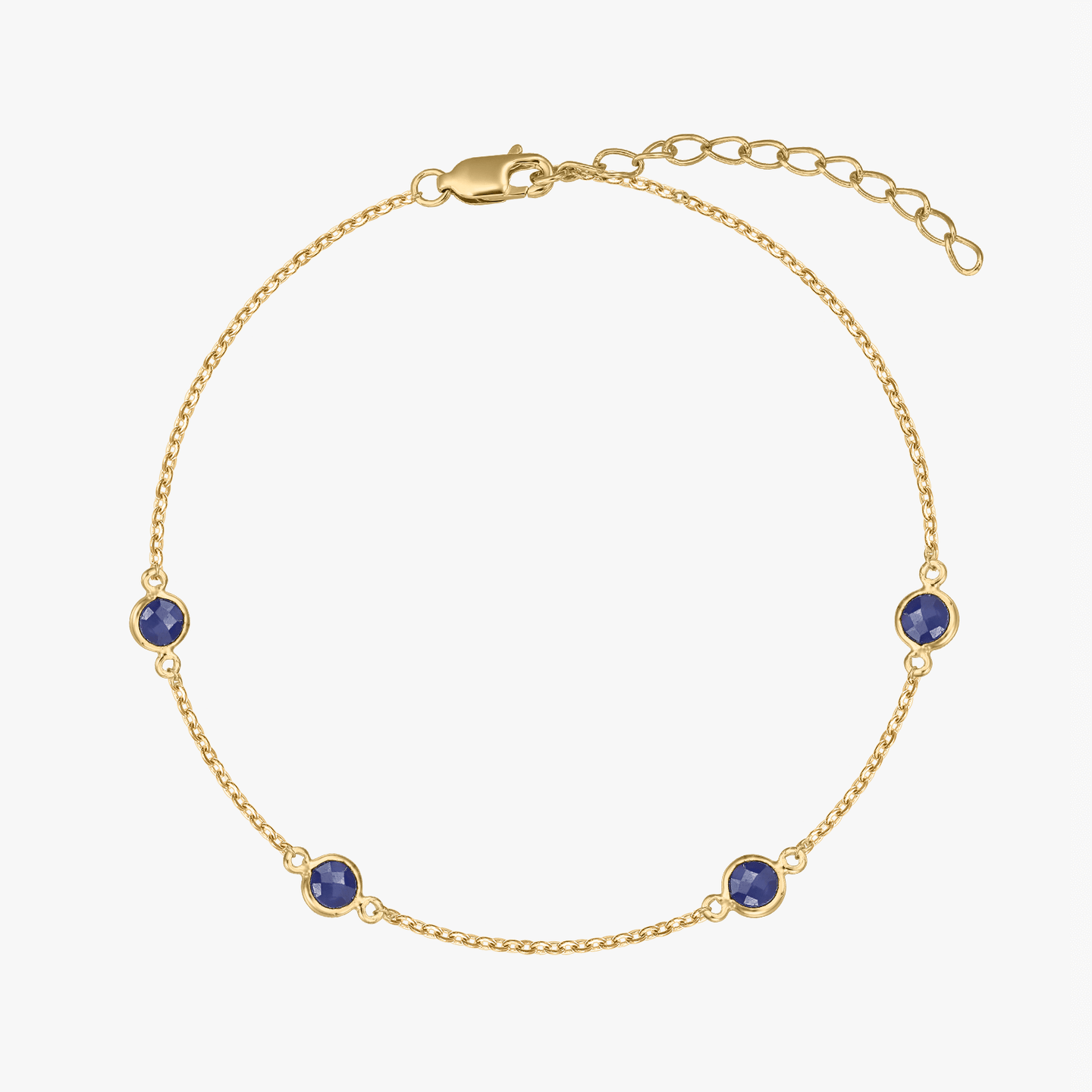 Srebrna bransoletka Birthstone Golden September - Szafir - Indira