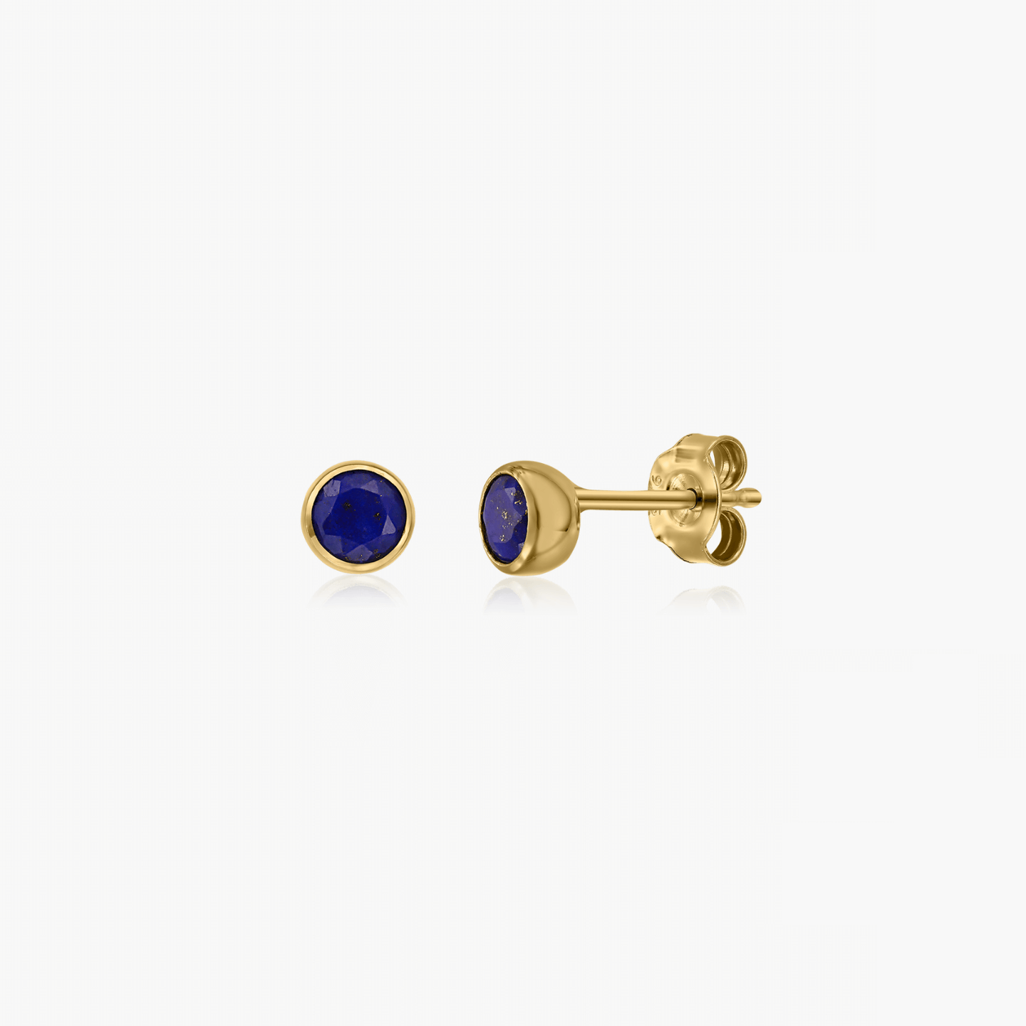 Kolczyki ze srebra Birthstone Golden September - Lapis Lazuli - Indira