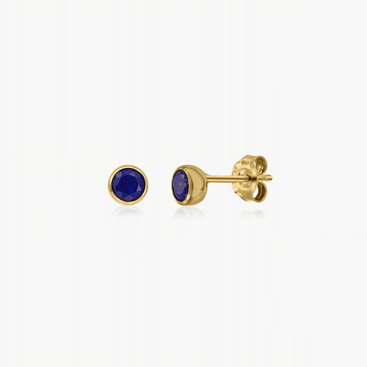 Kolczyki ze srebra Birthstone Golden September - Lapis Lazuli - Indira
