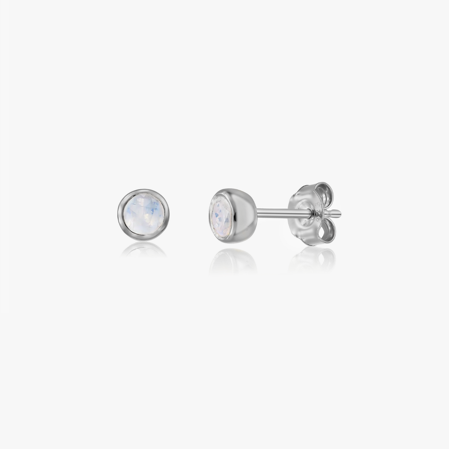Srebrne kolczyki Birthstone June - Kamień Księżycowy - Indira