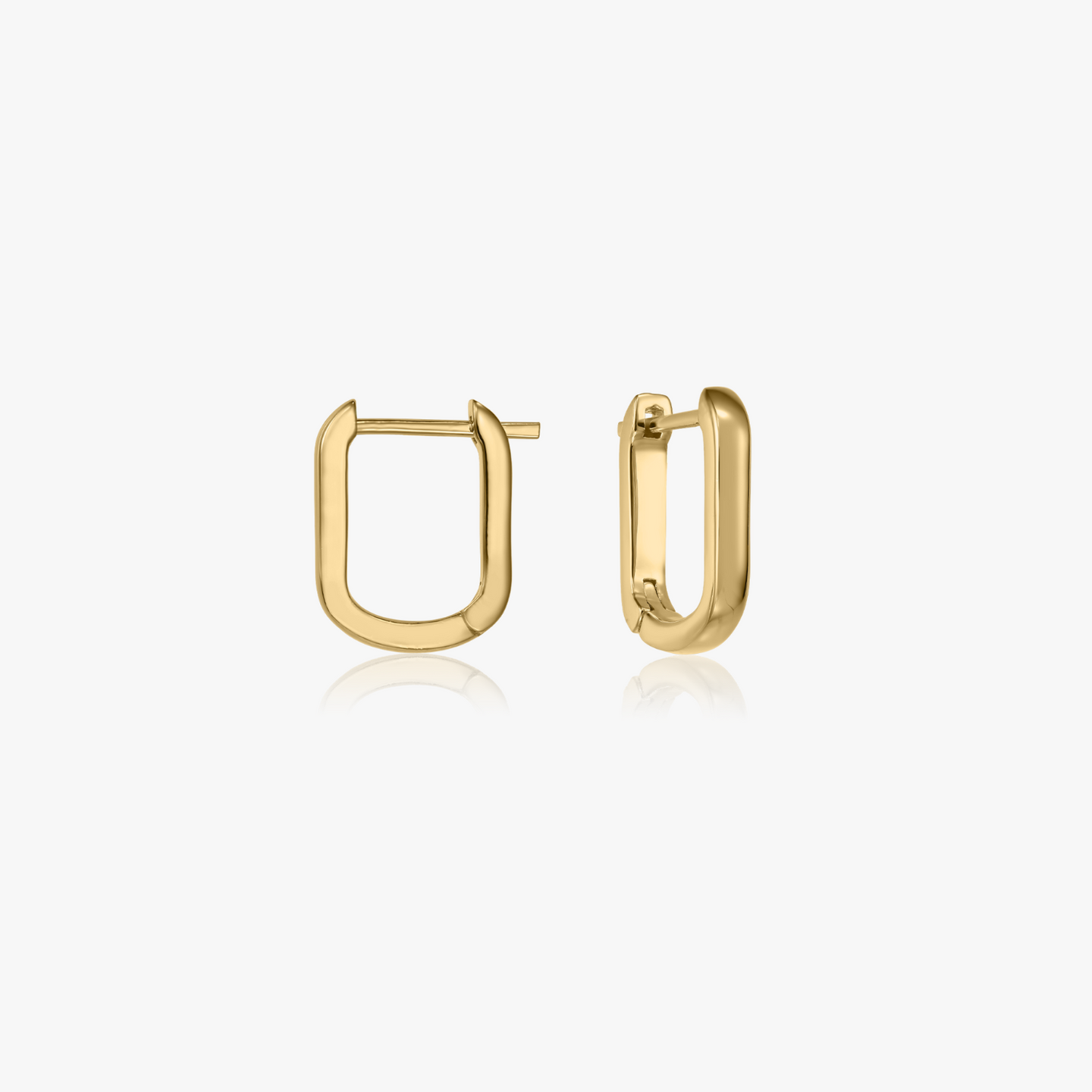 Kolczyki srebrne Golden U Hoops - Indira