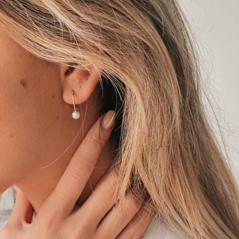 Kolczyki złote Little Drop - Perły Naturalne - Indira