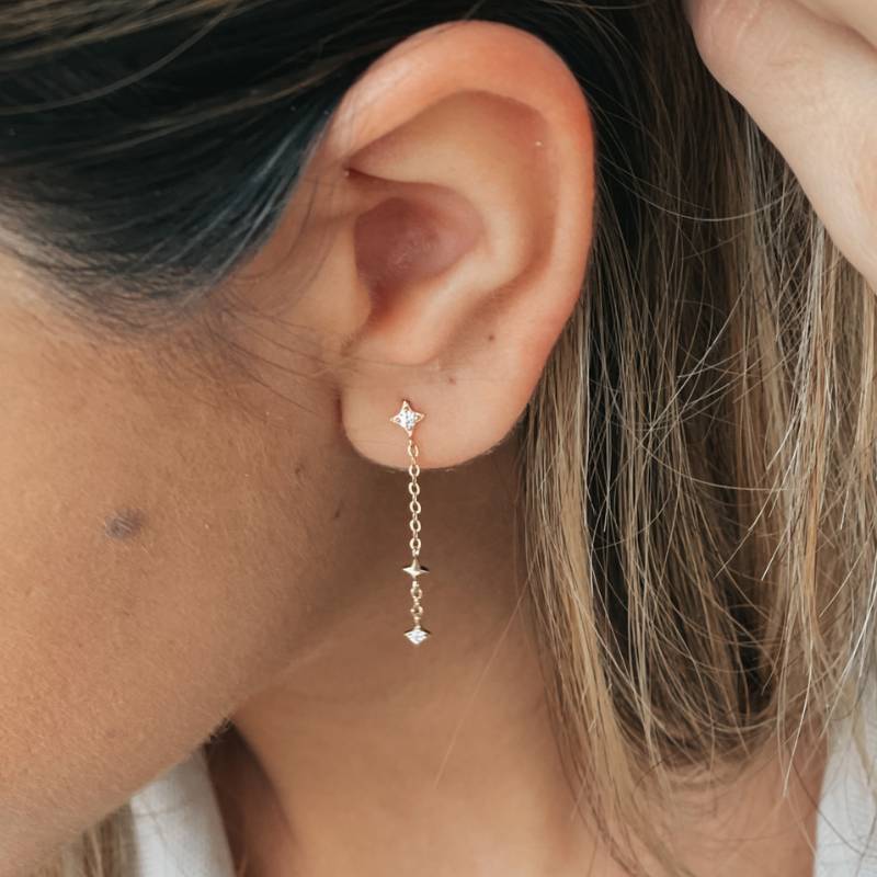 Kolczyki złote Make a wish - Cyrkonia - Indira