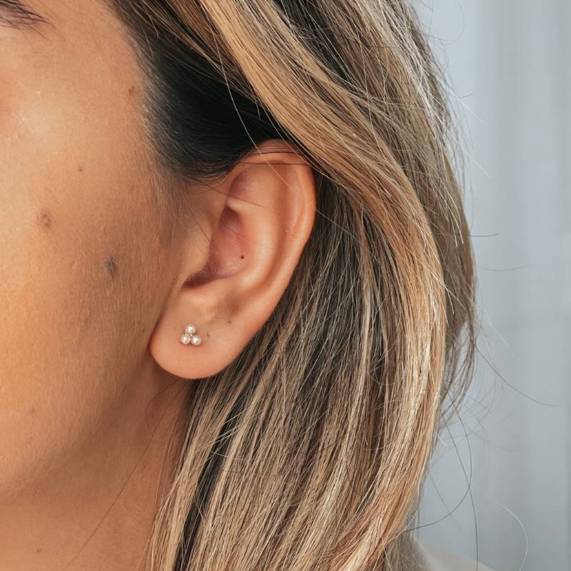 Kolczyki złote Pointe - Naturalne Perły - Indira