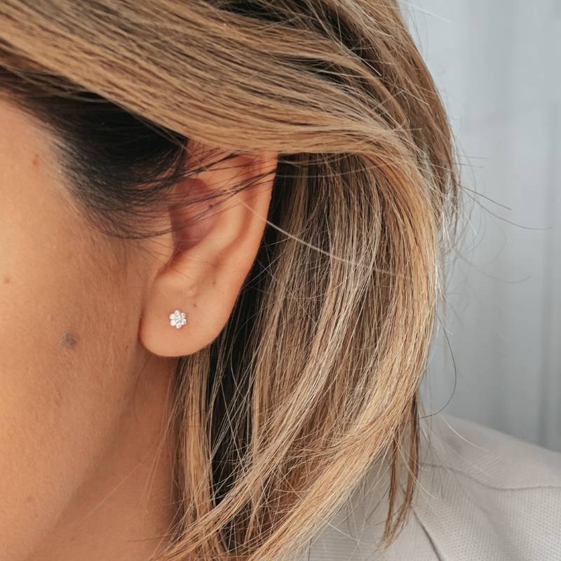 Złote kolczyki Winterbloom - Cyrkonie - Indira