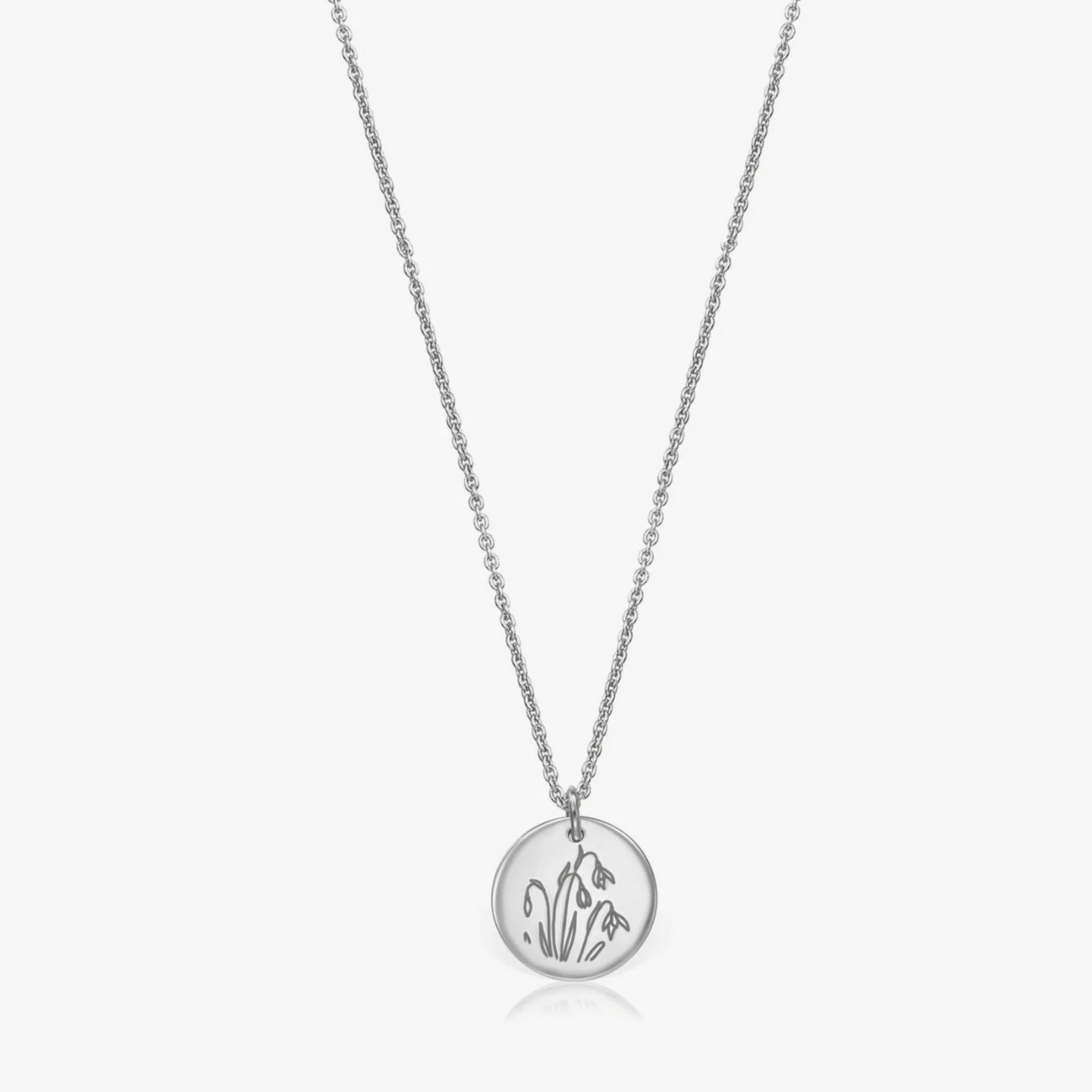 Naszyjnik srebrny Birth Flower Silver - Styczeń Śnieżyczka - Indira