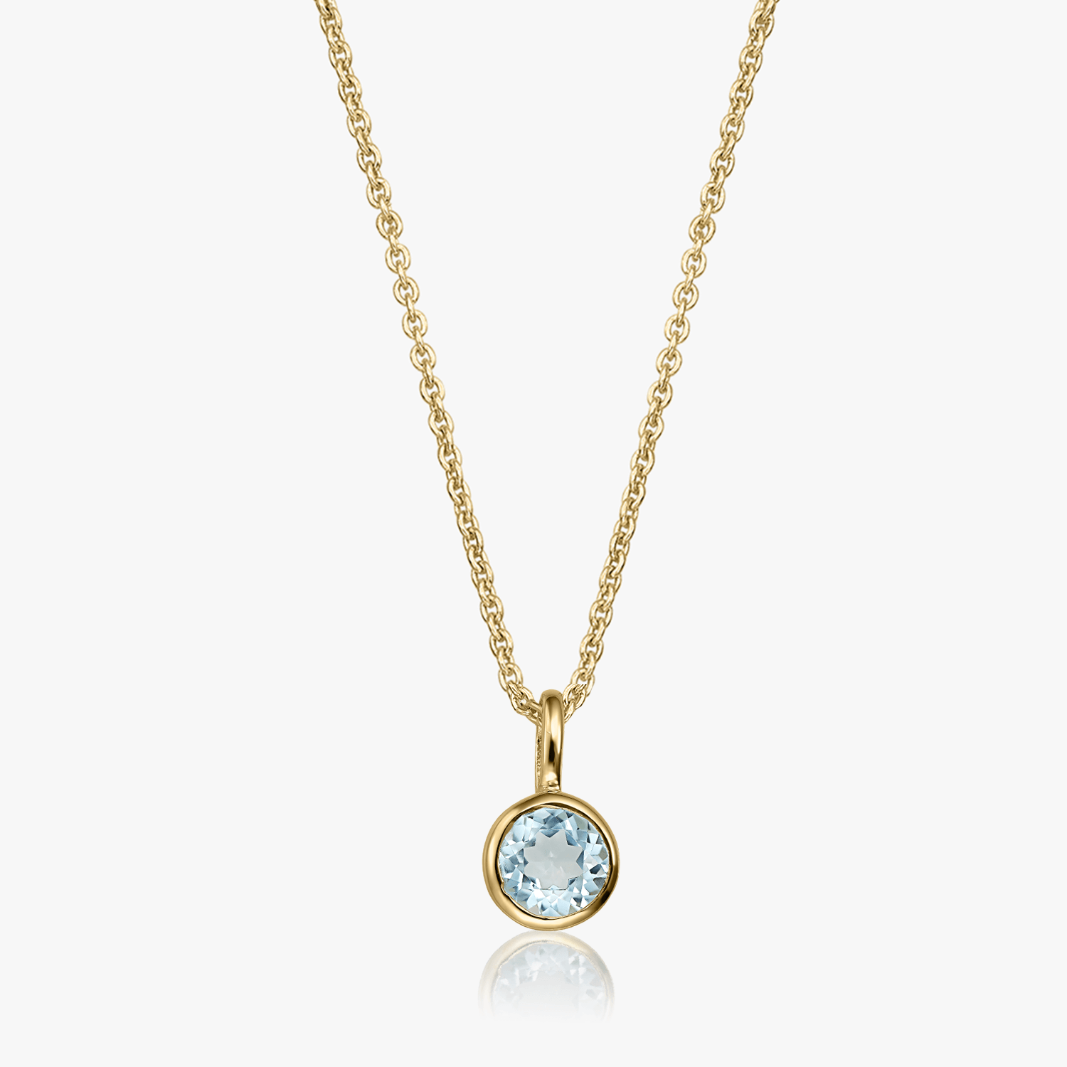 Naszyjnik z srebra Birthstone Golden December - Niebieski Topaz - Indira