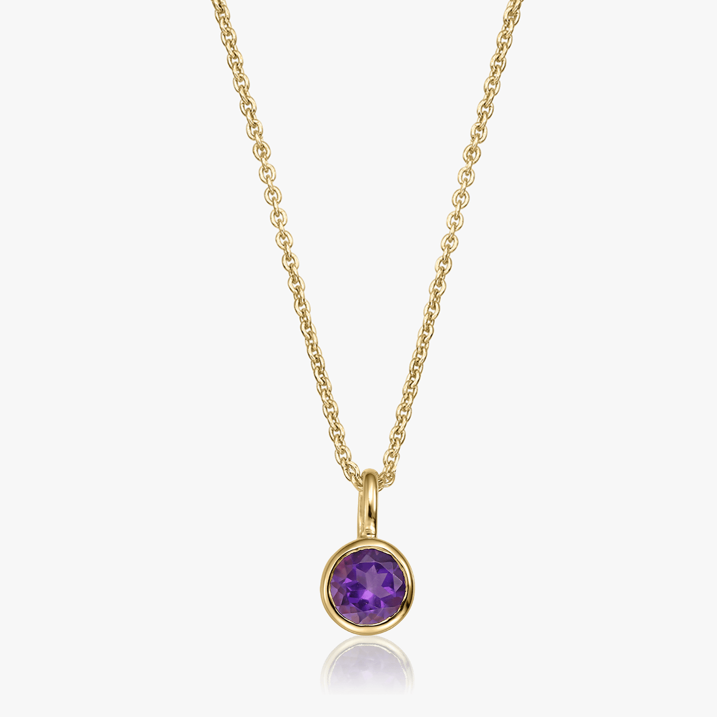 Naszyjnik ze srebra Birthstone Golden February - Ametyst - Indira