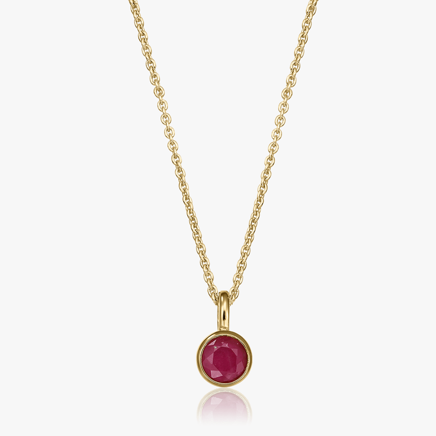Srebrny naszyjnik Birthstone Golden July - Rubin - Indira