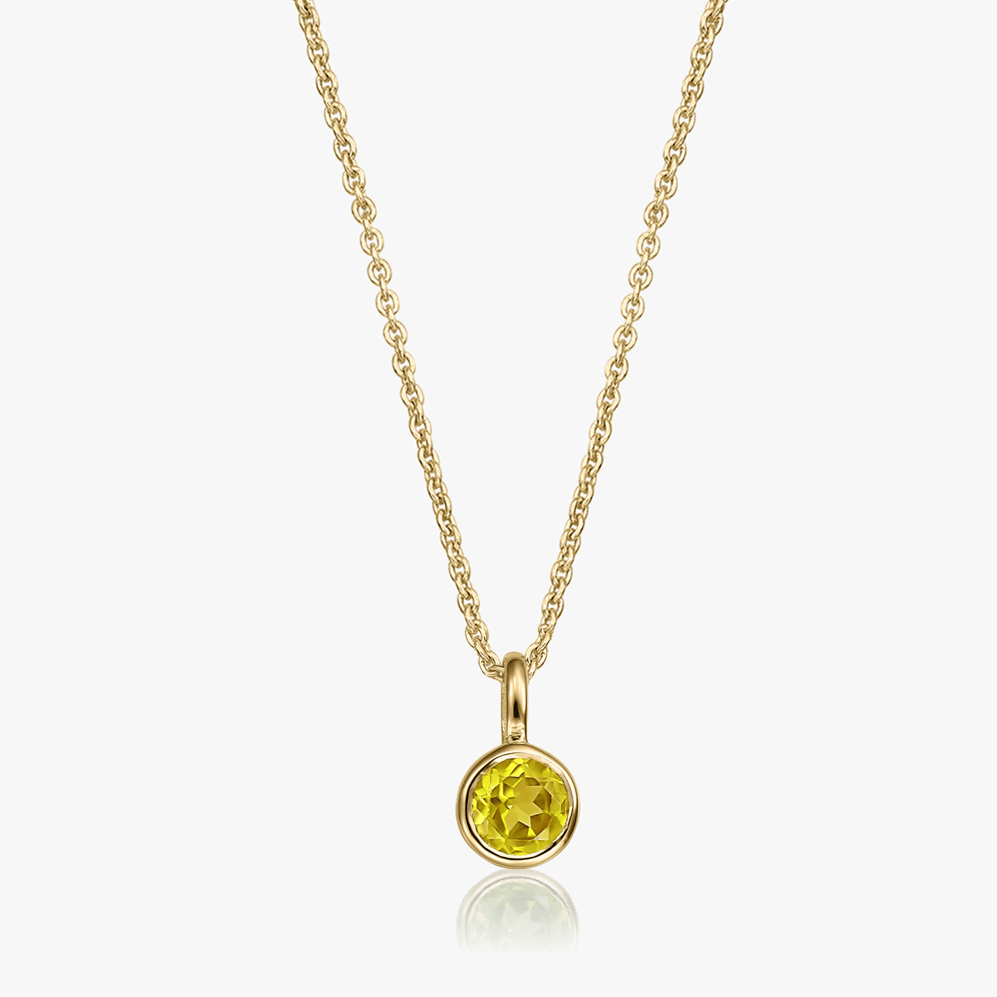 Naszyjnik z srebra Birthstone Golden November - Cytryn - Indira