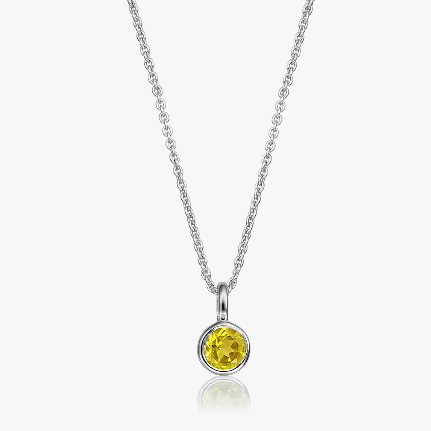 Naszyjnik z srebra Birthstone November - Cytryn - Indira