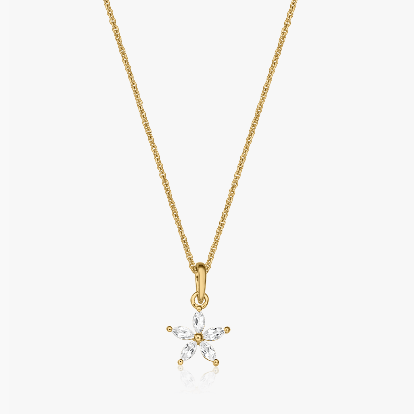 Naszyjnik ze srebra Golden Blossom - Biały Topaz - Indira