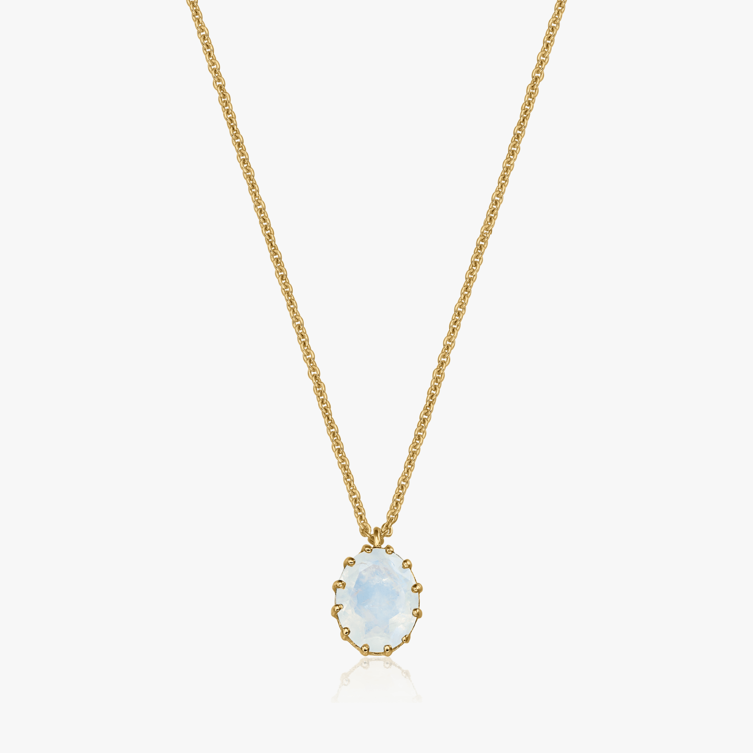 Naszyjnik ze srebra Golden Serene - Kamień Księżycowy - Indira