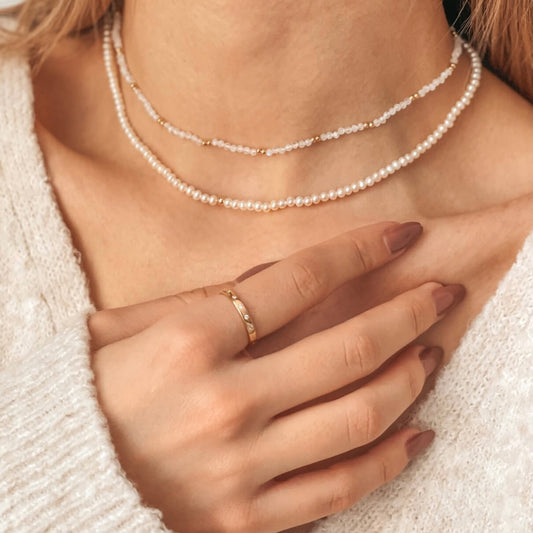 Colier din argint Golden SummerScape – Piatra Lunii - Indira