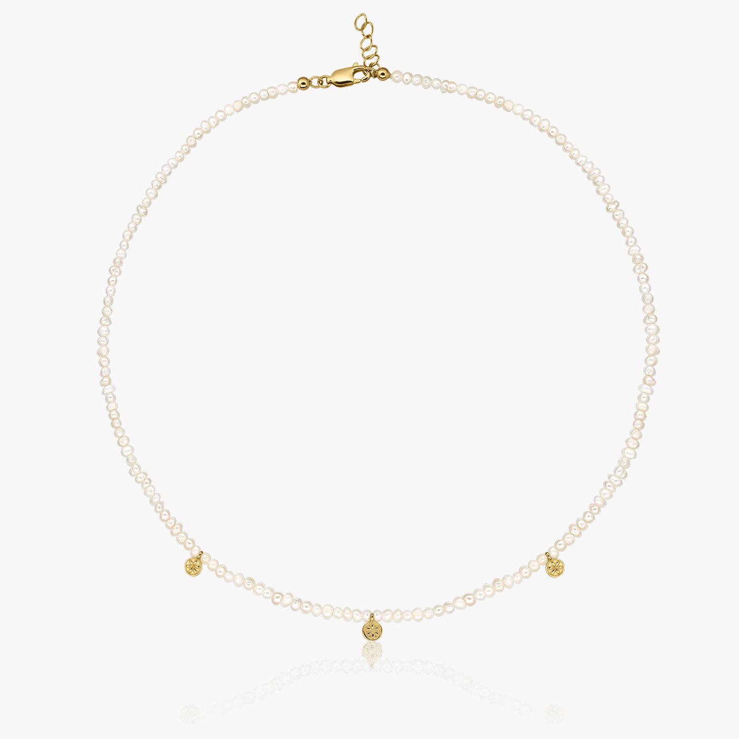 Srebrny naszyjnik Golden Venus - Naturalna Perła - Indira