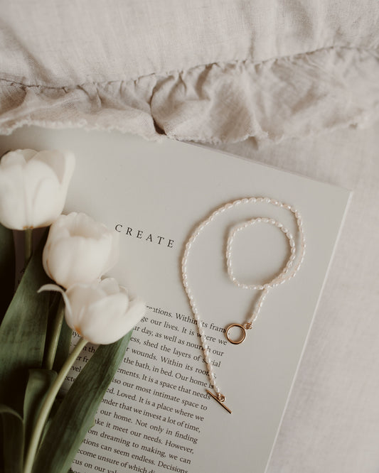 Colier din aur Locked - Perle Naturale - Indira