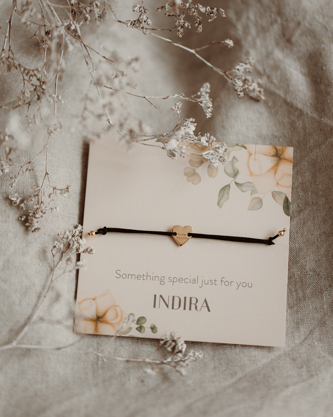 Srebrna bransoletka sznurkowa Golden Better Together - Indira