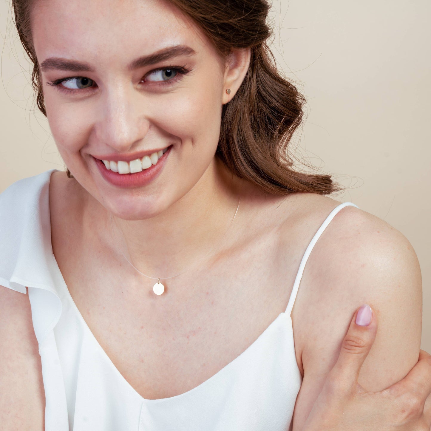 Pandantiv din aur Round 15 mm - gravabil - Indira