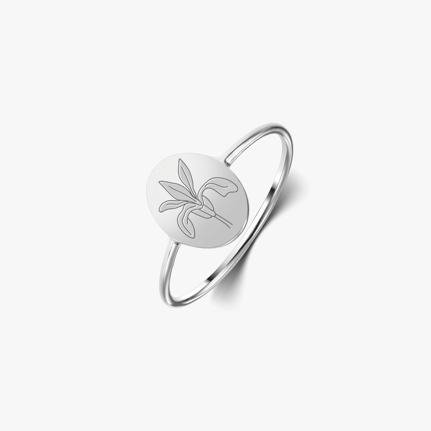 Pierścionek srebrny Birth Flower - Luty Irys - Indira